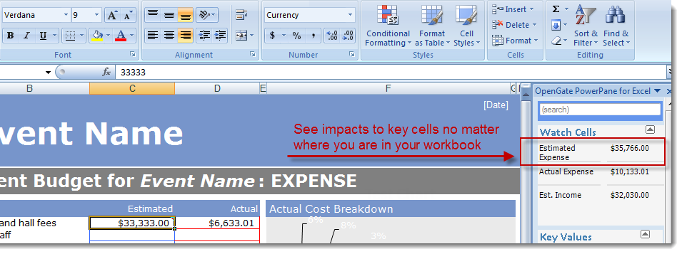 Microsoft Excel Watch Cell