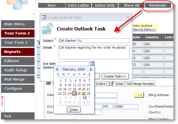 UI Builder - Create Outlook tasks