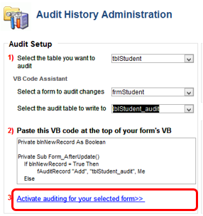 MS Access Record Auditing Step 9